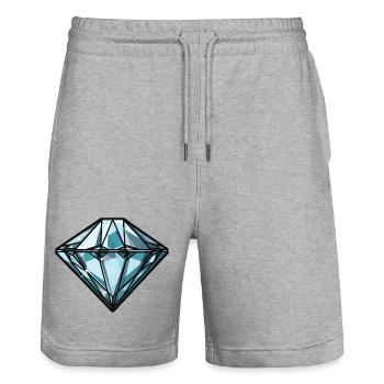 Symbole du diamant - Short de jogging bio TRAINER Stanley/Stella unisexe - gris chiné - Devant - Nik (191cm) & Marisol (170cm)