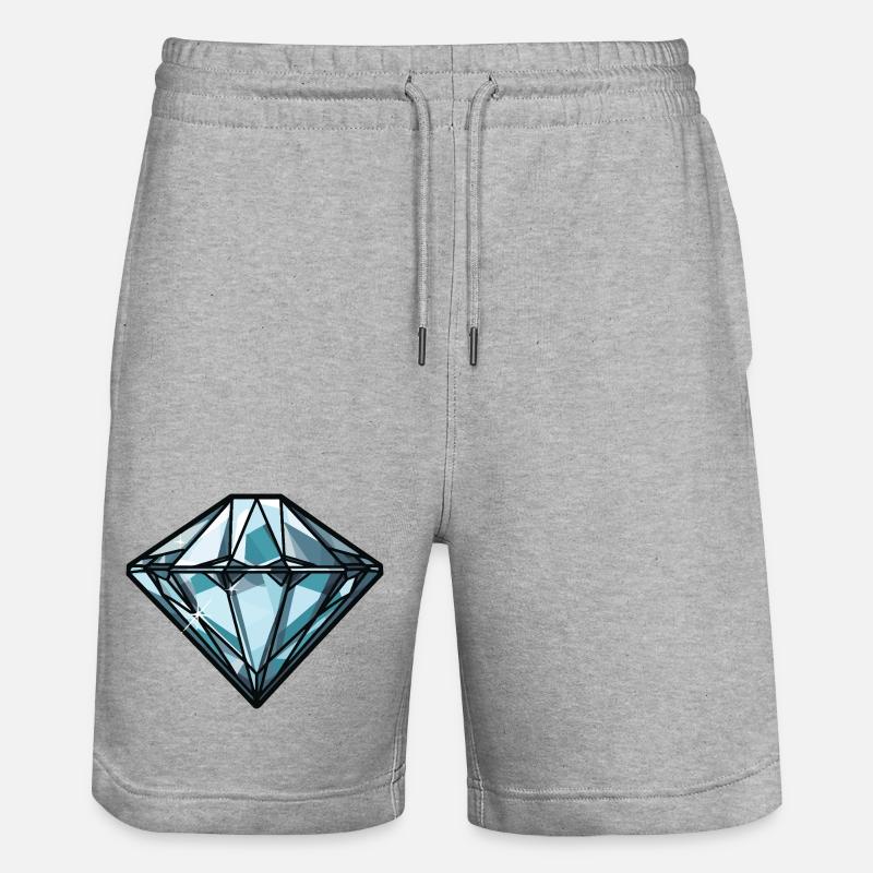 Diamond Symbol - Stanley/Stella Trainer Unisex Organic Jogging Shorts - heather grey