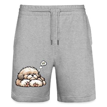 Bolonka Zwetna Bolonkabesitzer Bolonkaliebhaber - Stanley/Stella Unisex Bio Joggingshorts Trainer  - Grau meliert - Vorne - Nik (191cm) & Marisol (170cm)