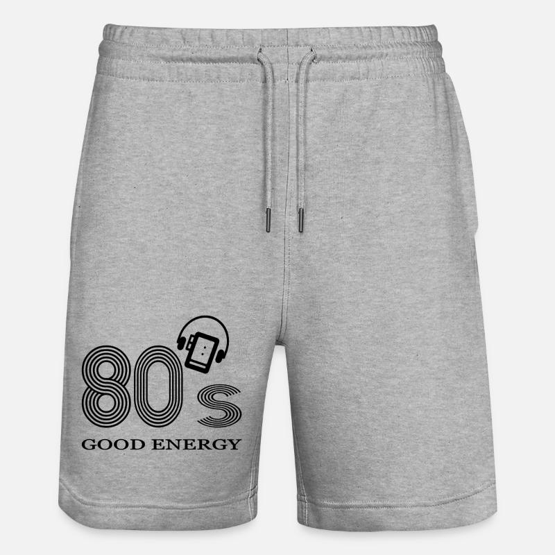 80's - Stanley/Stella Trainer Unisex Organic Jogging Shorts - heather grey