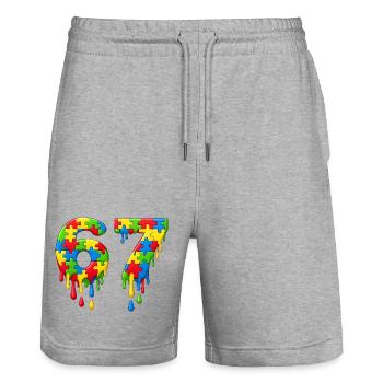 1067. Geburtstag Awesome Since 1959 Legend Gebore - Stanley/Stella Unisex Bio Joggingshorts Trainer  - Grau meliert - Vorne - Nik (191cm) & Marisol (170cm)