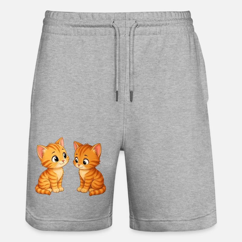 Deux mignons chatons - Short de jogging bio TRAINER Stanley/Stella unisexe - gris chiné