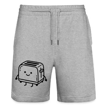 Kawaii-Toaster - Stanley/Stella Unisex Bio Joggingshorts Trainer  - Grau meliert - Vorne - Nik (191cm) & Marisol (170cm)