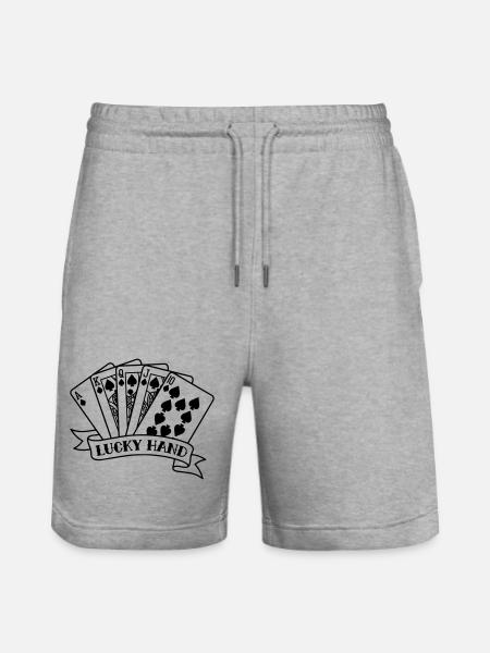 Royal Flush Poker Cards - Stanley/Stella Trainer Unisex Organic Jogging Shorts - heather grey
