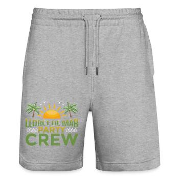 Lloret De Mar Party Crew - Stanley/Stella Unisex Bio Joggingshorts Trainer  - Grau meliert - Vorne - Nik (191cm) & Marisol (170cm)