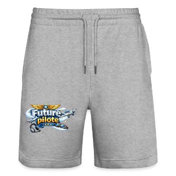 Avenir Pilote Aérien Futur - Short de jogging bio TRAINER Stanley/Stella unisexe - gris chiné - Devant - Nik (191cm) & Marisol (170cm)