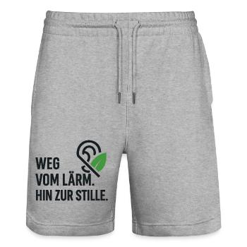 Ruheweg: Von Lärm Zur Stille - Stanley/Stella Unisex Bio Joggingshorts Trainer  - Grau meliert - Vorne - Nik (191cm) & Marisol (170cm)