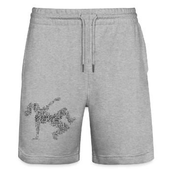 Geschenkidee für die Breakdancerin mit Break Dance - Stanley/Stella Unisex Bio Joggingshorts Trainer  - Grau meliert - Vorne - Nik (191cm) & Marisol (170cm)