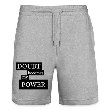 Doubt Becomes My Power - Stanley/Stella Unisex Bio Joggingshorts Trainer  - Grau meliert - Vorne - Nik (191cm) & Marisol (170cm)