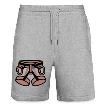 Klettergurt Bergsport Klettern Kletterhalle - Stanley/Stella Unisex Bio Joggingshorts Trainer  - Grau meliert - Vorne - Nik (191cm) & Marisol (170cm)