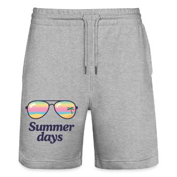 Summer Days Beach Shine Sunglasses - Stanley/Stella Trainer Unisex Organic Jogging Shorts - heather grey - Front - Nik (191cm) & Marisol (170cm)