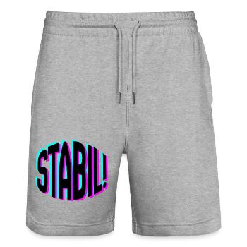 stable - Stanley/Stella Trainer Unisex Organic Jogging Shorts - heather grey - Front - Nik (191cm) & Marisol (170cm)