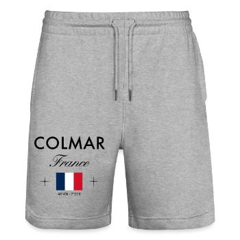 Colmar France coordonne le souvenir de voyage - Short de jogging bio TRAINER Stanley/Stella unisexe - gris chiné - Devant - Nik (191cm) & Marisol (170cm)