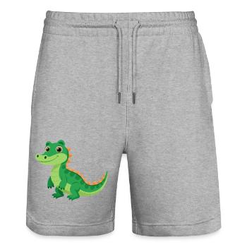 Baby alligator - Stanley/Stella Trainer Unisex Organic Jogging Shorts - heather grey - Front - Nik (191cm) & Marisol (170cm)