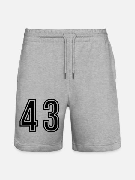 43 Number symbol - Stanley/Stella Trainer Unisex Organic Jogging Shorts - heather grey