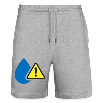 Avertissement de fuite d’eau Symbole d’humidité icône solide - Short de jogging bio TRAINER Stanley/Stella unisexe - gris chiné - Devant - Nik (191cm) & Marisol (170cm)