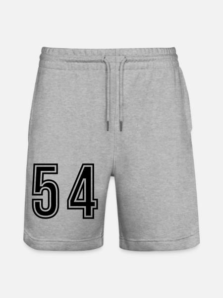 54 Number Symbol - Stanley/Stella Trainer Unisex Organic Jogging Shorts - heather grey