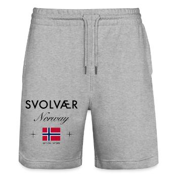 Svolvær Norvège Coordonnées Souvenir de voyage - Short de jogging bio TRAINER Stanley/Stella unisexe - gris chiné - Devant - Nik (191cm) & Marisol (170cm)