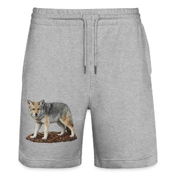 Wolf Guard on Rocks - Stanley/Stella Trainer Unisex Organic Jogging Shorts - heather grey - Front - Nik (191cm) & Marisol (170cm)