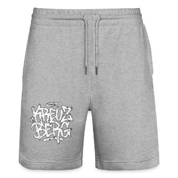 Berlin Kreuzberg Graffiti Oldschool Hip Hop - Stanley/Stella Unisex Bio Joggingshorts Trainer  - Grau meliert - Vorne - Nik (191cm) & Marisol (170cm)