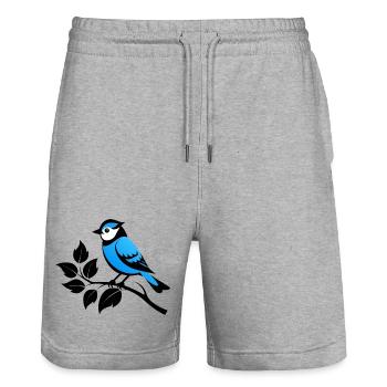 Blaumeisegarten - Stanley/Stella Unisex Bio Joggingshorts Trainer  - Grau meliert - Vorne - Nik (191cm) & Marisol (170cm)