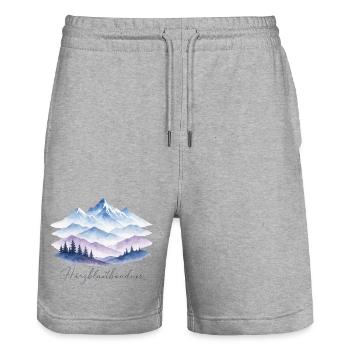 Bündner Härzbluetbündner - Stanley/Stella Unisex Bio Joggingshorts Trainer  - Grau meliert - Vorne - Nik (191cm) & Marisol (170cm)