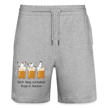 Not Long Schnaken Kopp In Neck Beer Seagulls - Stanley/Stella Unisex Bio Joggingshorts Trainer  - Grau meliert - Vorne - Nik (191cm) & Marisol (170cm)