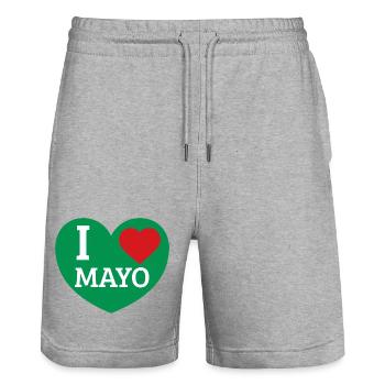 J’adore la mayo - Short de jogging bio TRAINER Stanley/Stella unisexe - gris chiné - Devant - Nik (191cm) & Marisol (170cm)