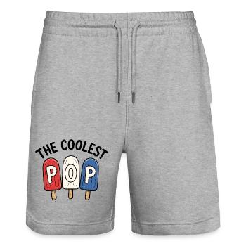 Lustiger Opa, der coolste Papa - Stanley/Stella Unisex Bio Joggingshorts Trainer  - Grau meliert - Vorne - Nik (191cm) & Marisol (170cm)