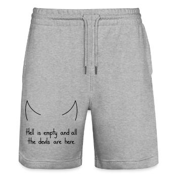 Hell Is Empty And All The Devils Are Here, Black - Stanley/Stella Trainer Unisex Organic Jogging Shorts - heather grey - Front - Nik (191cm) & Marisol (170cm)