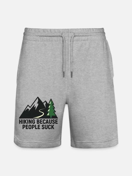 Hiking because people are annoying - Stanley/Stella Trainer Unisex Organic Jogging Shorts - heather grey