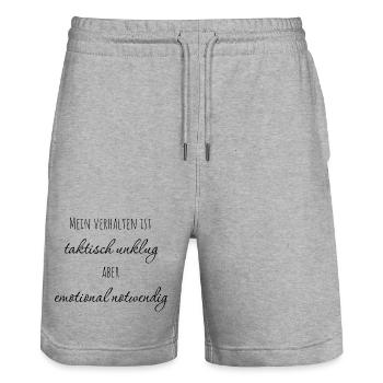 Mein Verhalten ist taktisch unklug - Stanley/Stella Unisex Bio Joggingshorts Trainer  - Grau meliert - Vorne - Nik (191cm) & Marisol (170cm)