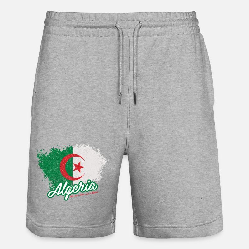 One, two, three, viva l'Algérie - Short de jogging bio TRAINER Stanley/Stella unisexe - gris chiné