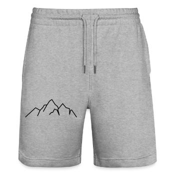 Mountains Hiking Nature - Stanley/Stella Trainer Unisex Organic Jogging Shorts - heather grey - Front - Nik (191cm) & Marisol (170cm)