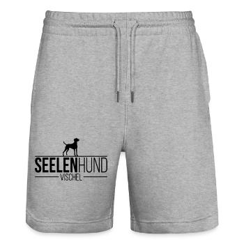 Vischel Seelenhund Vizsla Hunde Hund Wilsigns - Stanley/Stella Unisex Bio Joggingshorts Trainer  - Grau meliert - Vorne - Nik (191cm) & Marisol (170cm)