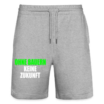 ohne bauern keine zukunft - Stanley/Stella Unisex Bio Joggingshorts Trainer  - Grau meliert - Vorne - Nik (191cm) & Marisol (170cm)