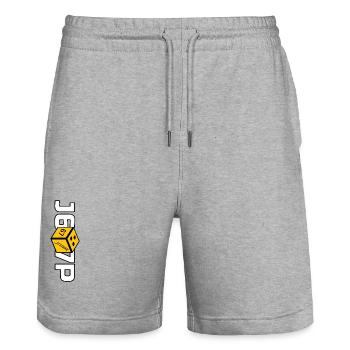 @J67P-weiß gold weiß - Stanley/Stella Unisex Bio Joggingshorts Trainer  - Grau meliert - Vorne - Nik (191cm) & Marisol (170cm)