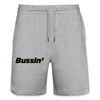 Boussin Trendy Words, Slang, Sayings Typography - Stanley/Stella Trainer Unisex Organic Jogging Shorts - heather grey - Front - Nik (191cm) & Marisol (170cm)