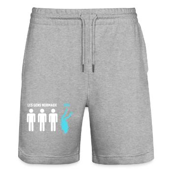 Plongée Cadeau Plongeur - Short de jogging bio TRAINER Stanley/Stella unisexe - gris chiné - Devant - Nik (191cm) & Marisol (170cm)