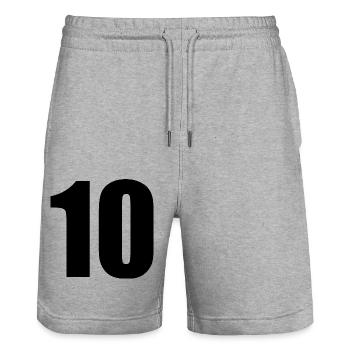 10 - Stanley/Stella Unisex Bio Joggingshorts Trainer  - Grau meliert - Vorne - Nik (191cm) & Marisol (170cm)