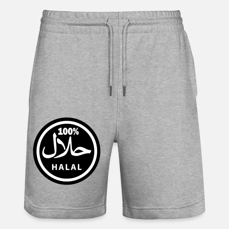 Halal - Stanley/Stella Unisex Bio Joggingshorts Trainer  - Grau meliert