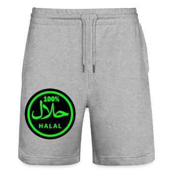 Halal - Stanley/Stella Unisex Bio Joggingshorts Trainer  - Grau meliert - Vorne - Nik (191cm) & Marisol (170cm)