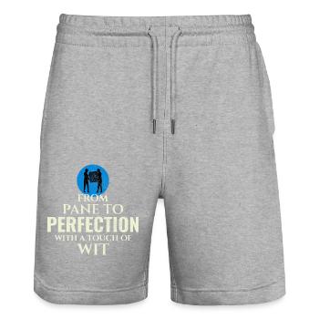 Verglaser Fenster Glasbeschlag Monteur Glasarbeiten - Stanley/Stella Unisex Bio Joggingshorts Trainer  - Grau meliert - Vorne - Nik (191cm) & Marisol (170cm)
