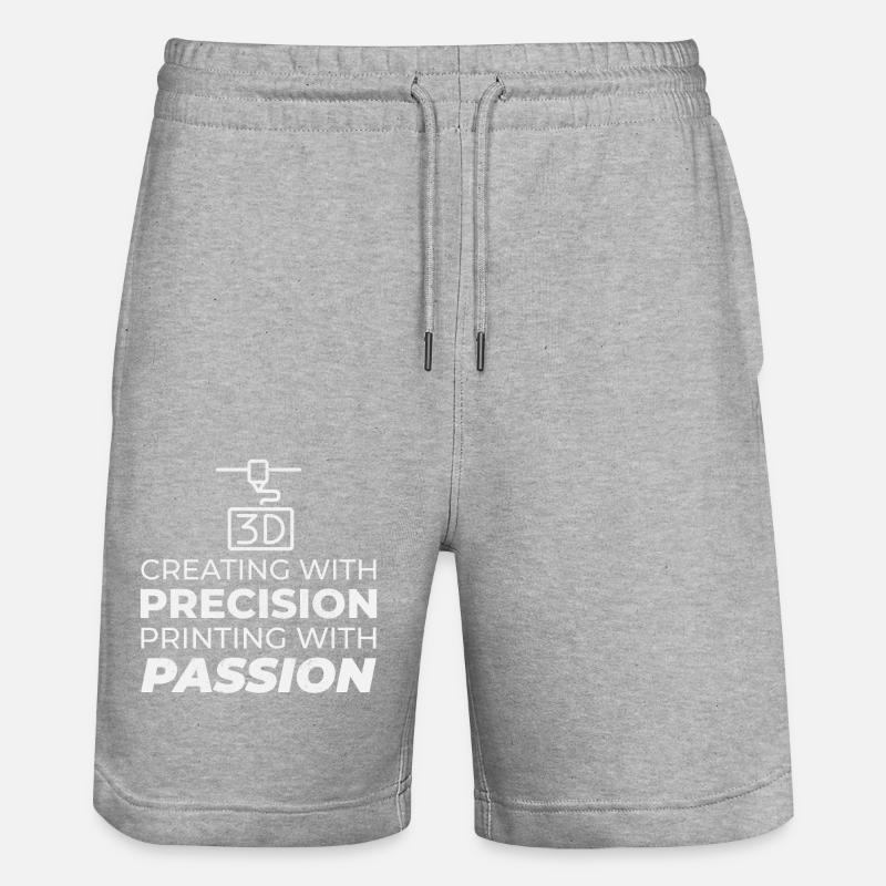 3D Printer 3D Printing - Stanley/Stella Trainer Unisex Organic Jogging Shorts - heather grey