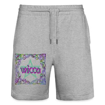 keltischer rahmen wicca e 230 - Stanley/Stella Unisex Bio Joggingshorts Trainer  - Grau meliert - Vorne - Nik (191cm) & Marisol (170cm)