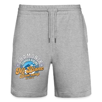 Mt Blanc Base Camp - Stanley/Stella Trainer Unisex Organic Jogging Shorts - heather grey - Front - Nik (191cm) & Marisol (170cm)