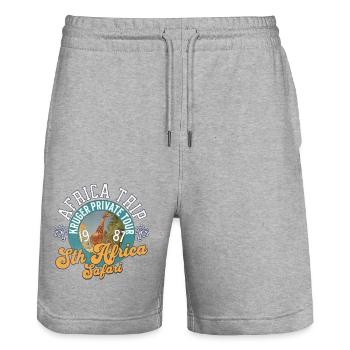 Krüger Private Tour Sht Africa - Stanley/Stella Unisex Bio Joggingshorts Trainer  - Grau meliert - Vorne - Nik (191cm) & Marisol (170cm)