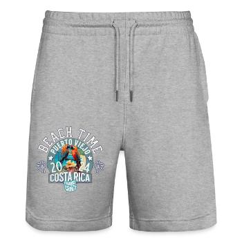 Strandzeit Costa Rica - Stanley/Stella Unisex Bio Joggingshorts Trainer  - Grau meliert - Vorne - Nik (191cm) & Marisol (170cm)