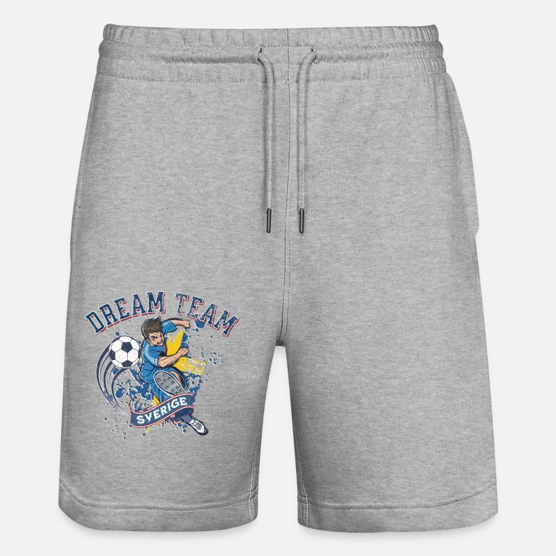 Dream Team Sverige - Stanley/Stella Trainer Unisex Organic Jogging Shorts - heather grey