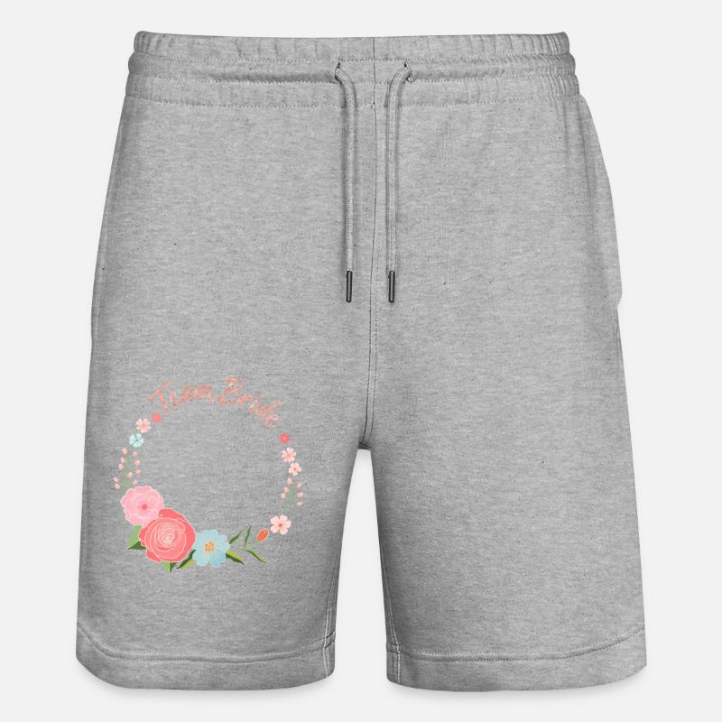 Team Bride - Stanley/Stella Trainer Unisex Organic Jogging Shorts - heather grey